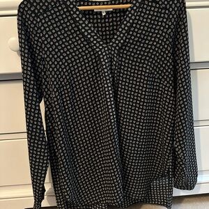 Pleione Black Geometric Loose fitting Blouse from Nordstrom